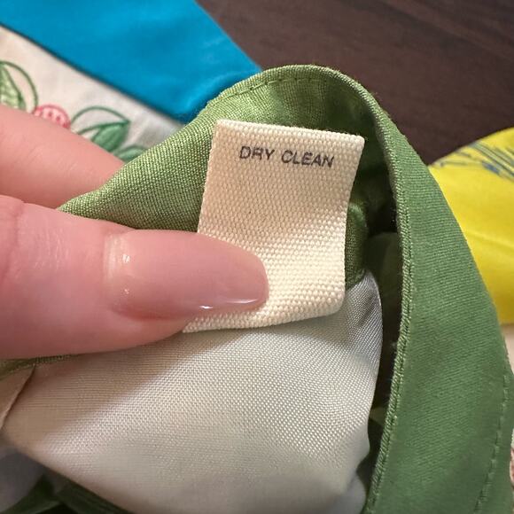 Marsh Landing green, blue, yellow & white floral embroidered button down top, M - Picture 10 of 14